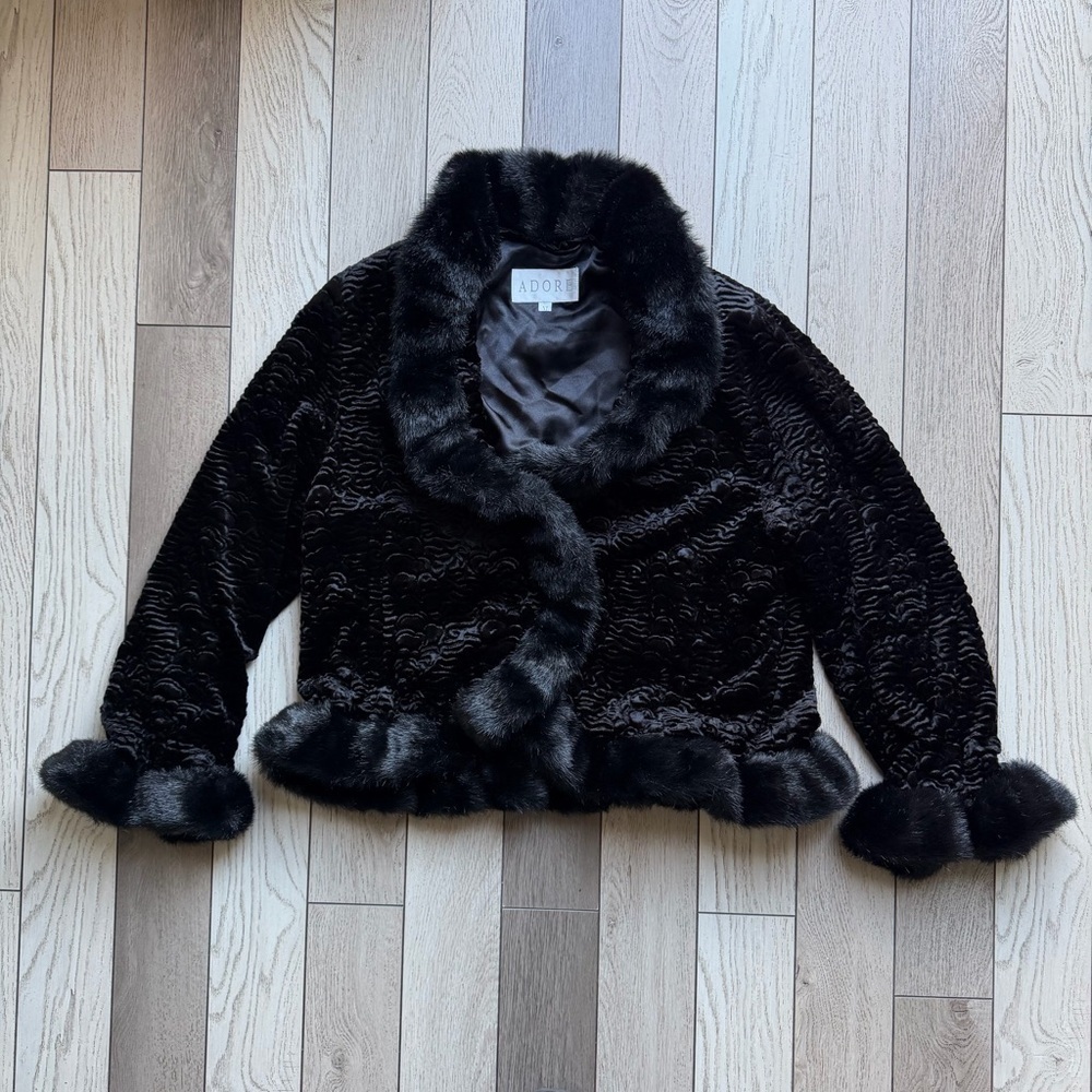 Adore Vintage Style Black Teddy Jacket